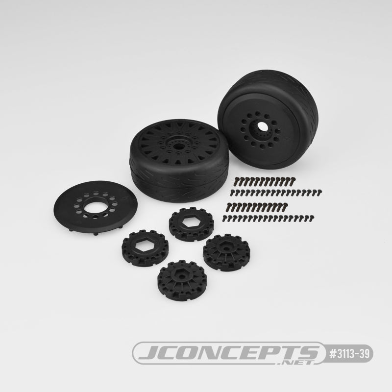 Speed Fangs, Platinum Compound Belted, on Black #3395 Wheels - Dirt Cheap RC SAVING YOU MONEY, ONE PART AT A TIME