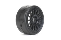 1/8 GT Quicker Racing Tires Mounted on Black Radial Rims, - Dirt Cheap RC SAVING YOU MONEY, ONE PART AT A TIME