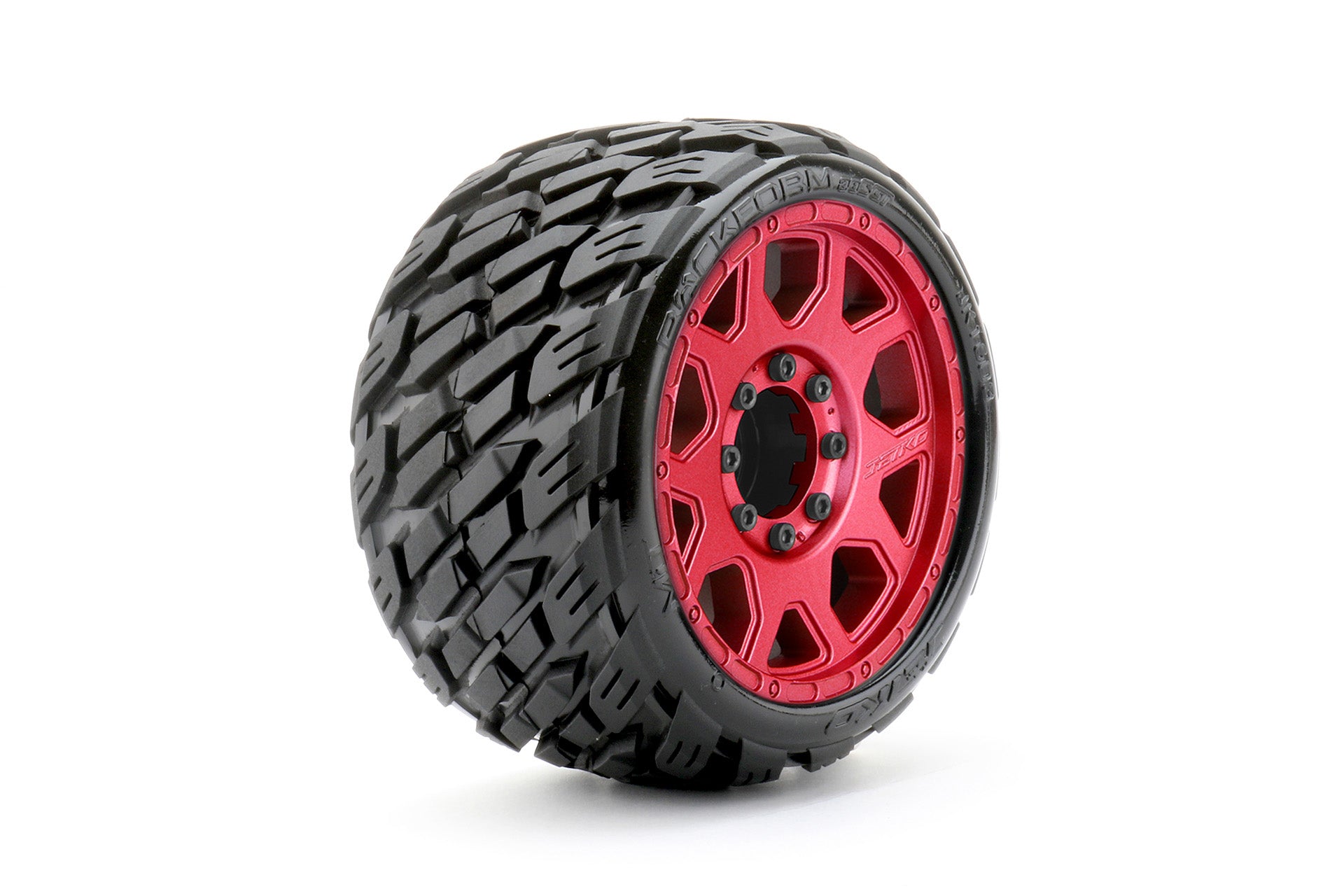 1/8 SGT 3.8 EX-Rockform, Mounted on Metal Red Claw Rim, - Dirt Cheap RC SAVING YOU MONEY, ONE PART AT A TIME