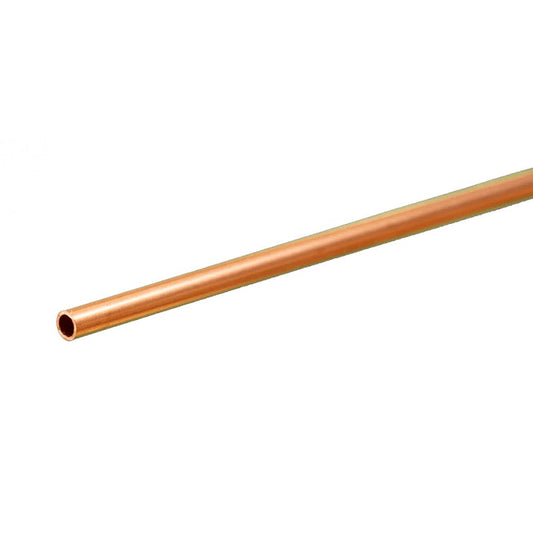 K & S Metals - Round Copper Tube: 1/8" OD x 0.014" Wall x 12" Long