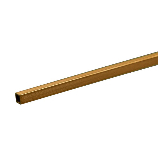 K & S Metals - Square Brass Tube: 1/8" OD x 0.014" Wall x 12" Long