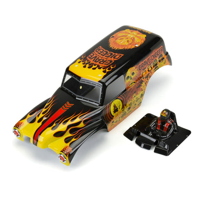LOSI 359312 Grave Digger Fire (Red) Painted Body for LMT Monster Truck