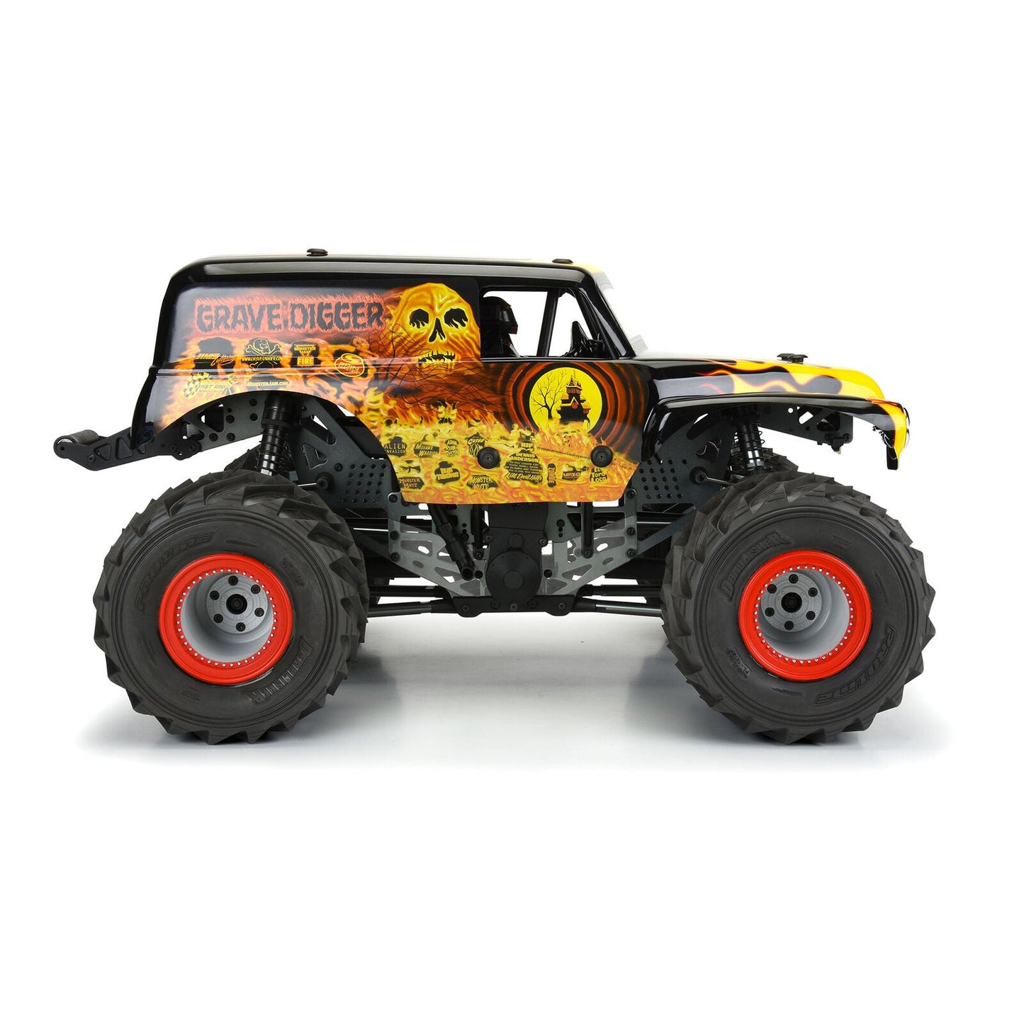 LOSI 359312 Grave Digger Fire (Red) Painted Body for LMT Monster Truck