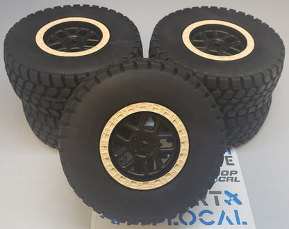 Losi 1/10 Mint 400 Ford Raptor Baja Rey Limited Edition Set of 5 Mounted Wheels and Tires - Dirt Cheap RC SAVING YOU MONEY, ONE PART AT A TIME