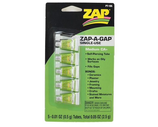 Zap-A-Gap CA+ Glue, Single-Use (5 per card)