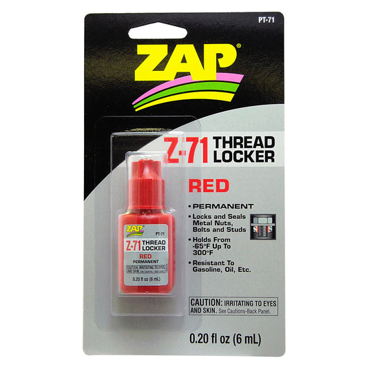Zap Z-71 Red Thread Locker 0.2oz Bottle