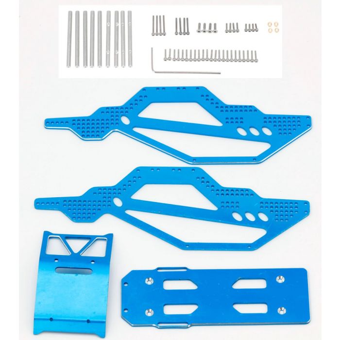 Power Hobby - Aluminium Rock Racer Conversion Chassis Kit, Blue, fits Axial 1/24 SCX24