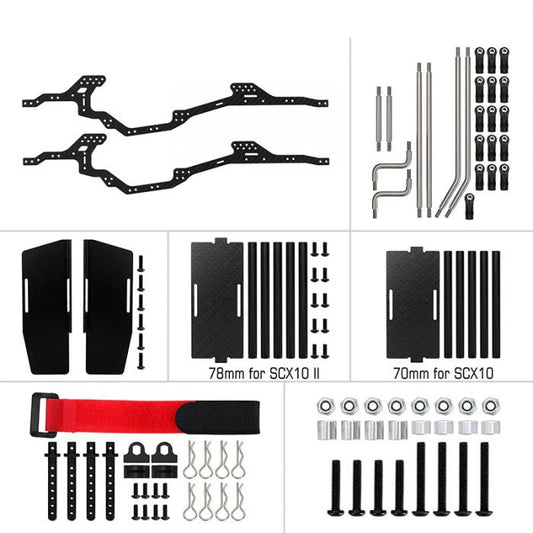 Power Hobby - LCG Carbon Fiber Chassis Frame, for Axial SCX10 / SCX10 II