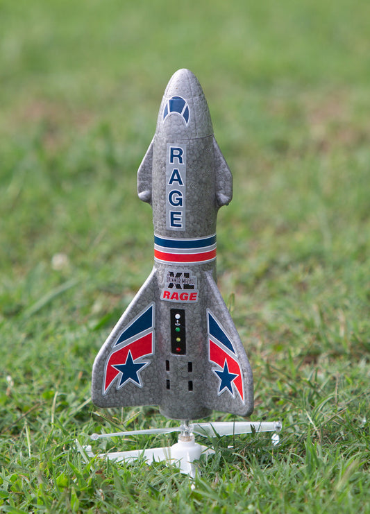 Rage R/C - Spinner Missile XL Electric Free-Flight Rocket with Parachute and LEDs, Gray