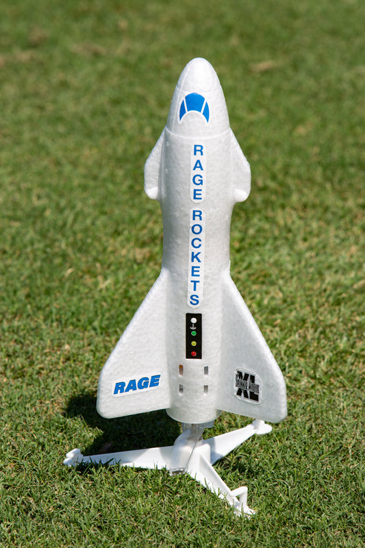 Rage R/C - Spinner Missile XL Electric Free-Flight Rocket with Parachute and LEDs, White
