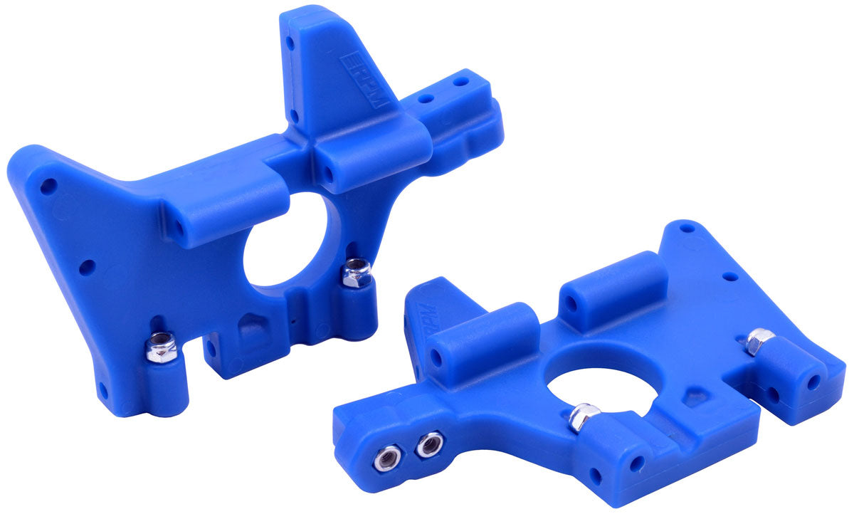 BLUE FRONT BULKHEADS (FITS ALL VERSIONS OF THE T-MAXX & E-MAX